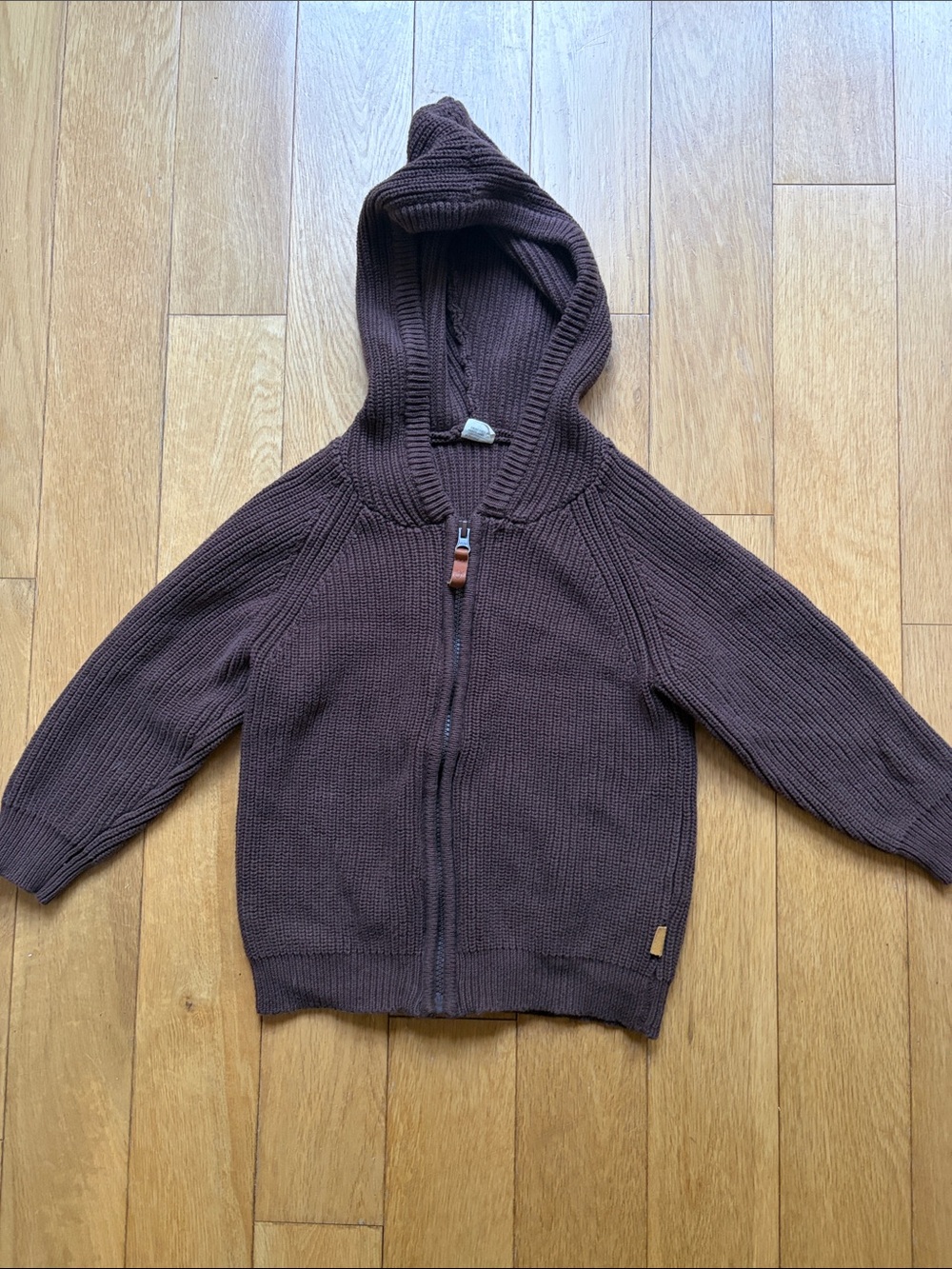 Goumi Kids Knit Zip Hooded Sweater